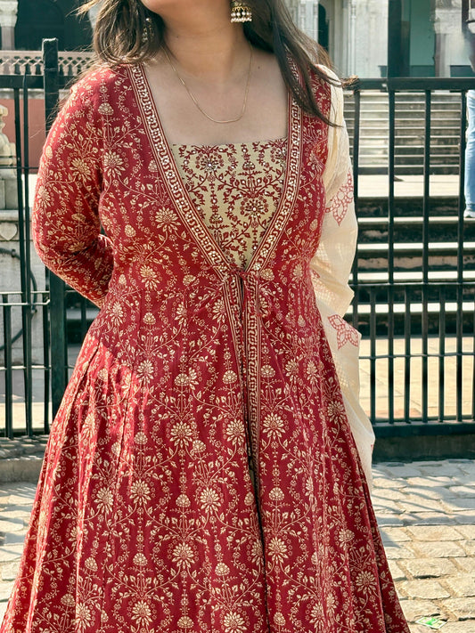 Zarqa Royal Red Anarkali