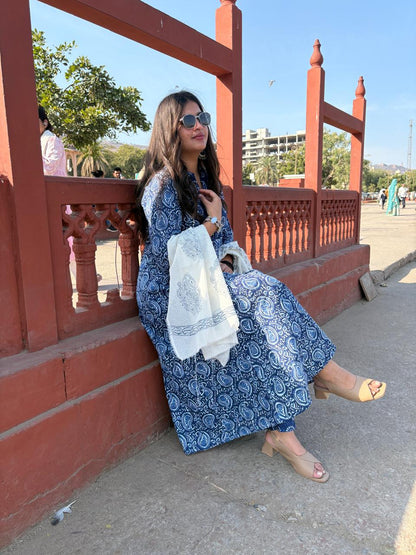 Indigo Paisley Grace Anarkali Set