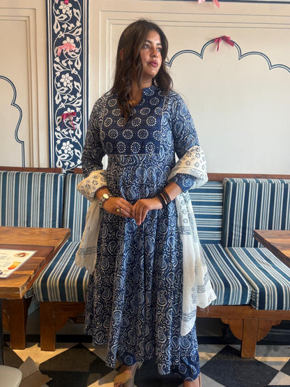 Indigo Paisley Grace Anarkali Set