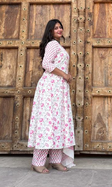 Gulbahar Blush Floral Anarkali Set
