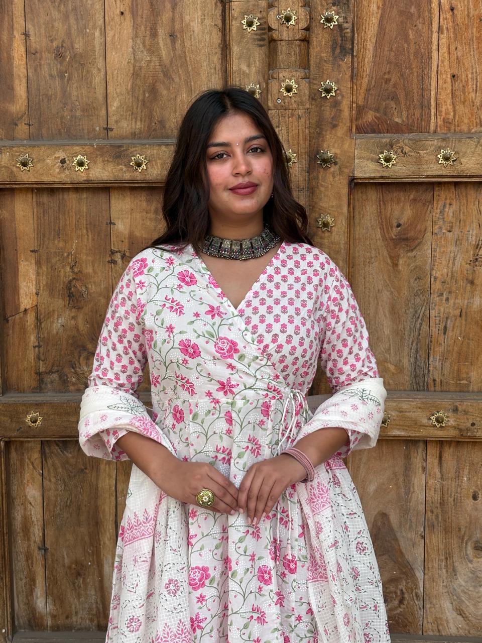 Gulbahar Blush Floral Anarkali Set