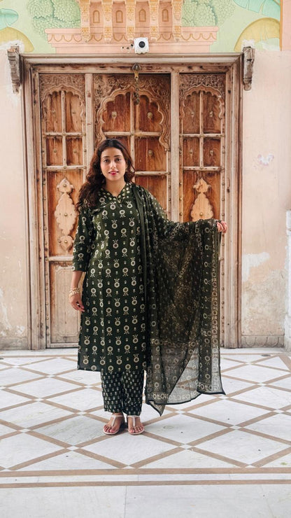 Cotton kurti set with Dupatta