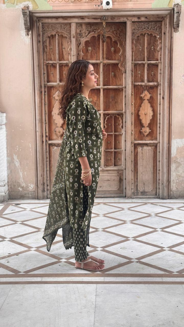 Cotton kurti set with Dupatta