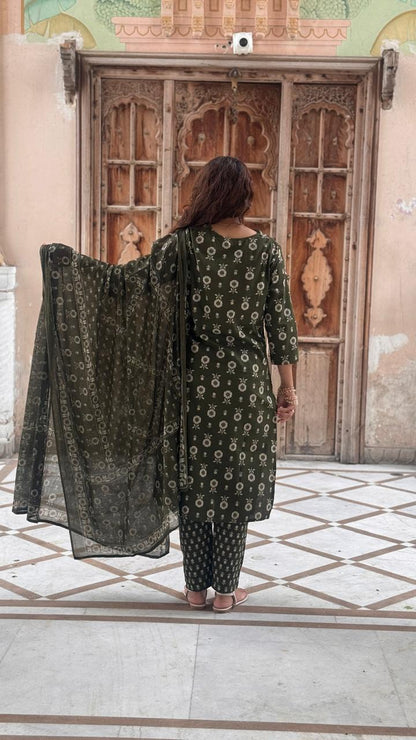 Cotton kurti set with Dupatta