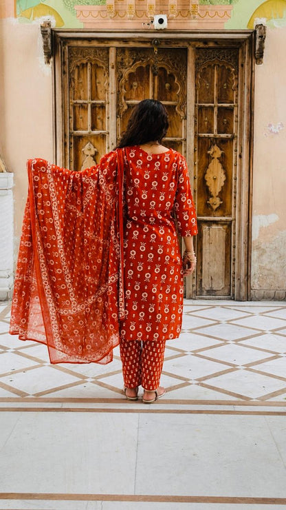 Cotton kurti set with Dupatta