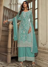 Embroidered Palazzo Suit