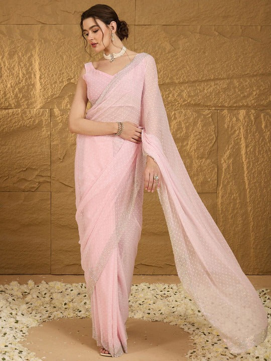 Embellished Beads and Stones Saree